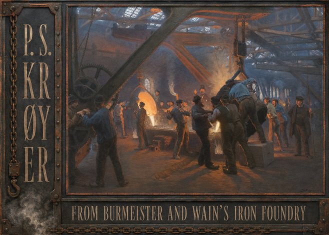 P.S. Krøyer From Burmeister and Wain's Iron Foundry No3 - Póster