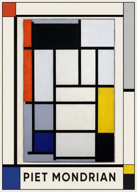 Piet Mondrian Composition with Red, Blue and Yellow No1 - Póster