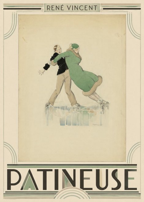 René Vincent Patineuse No5 - Póster