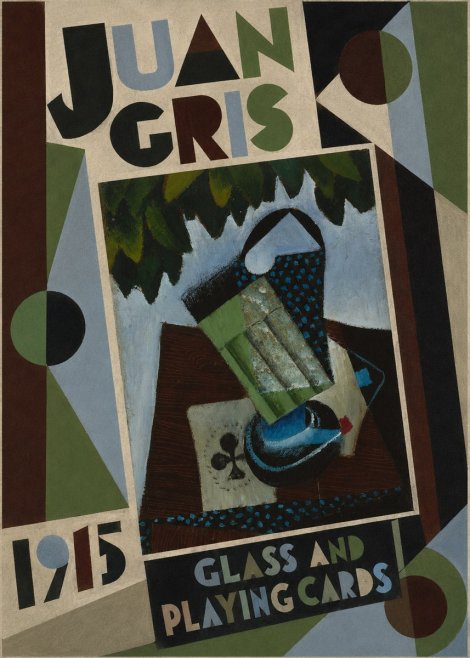 Juan Gris Glass and Playing Cards No4 - Póster