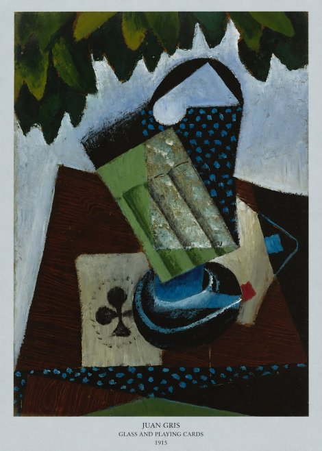 Juan Gris Glass and Playing Cards No6 - Póster