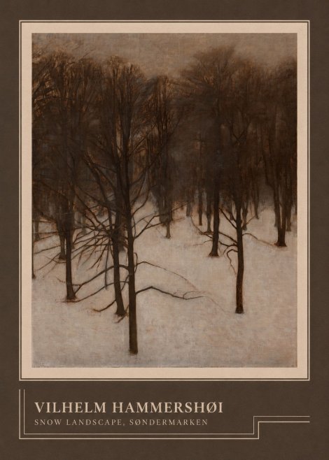 Vilhelm Hammershøi Snow Landscape, Søndermarken No4 - Póster