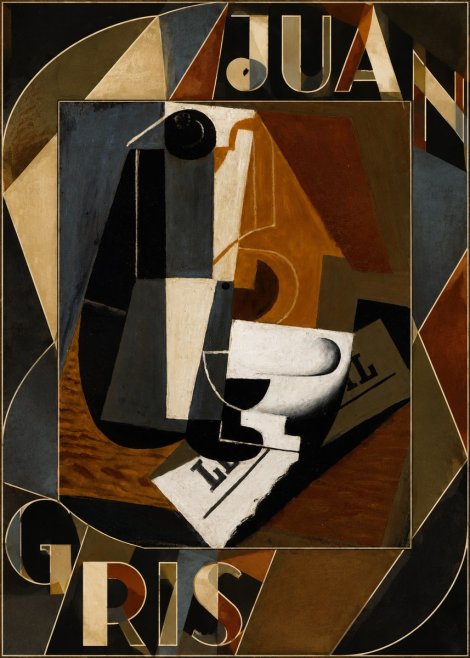 Juan Gris Glass and Bottle No5 - Póster