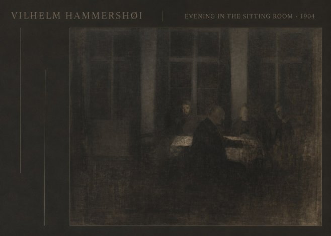 Vilhelm Hammershøi Evening in the Sitting Room No3 - Póster
