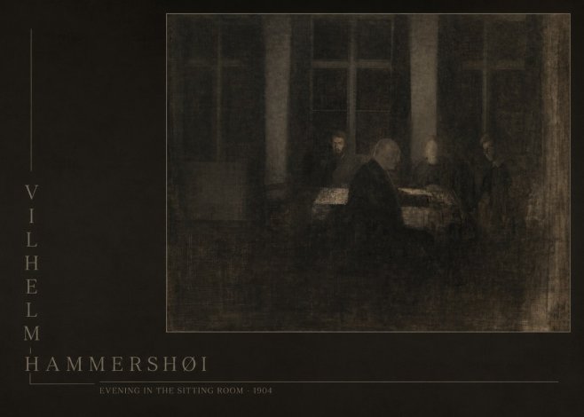 Vilhelm Hammershøi Evening in the Sitting Room No6 - Póster