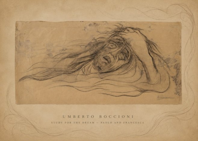 Umberto Boccioni Study for the Dream — Paolo and Francesca No5 - Póster