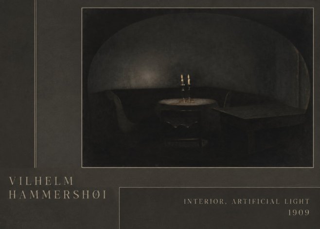 Vilhelm Hammershøi Interior, Artificial Light No2 - Póster