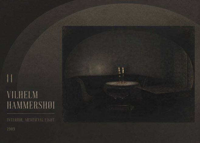 Vilhelm Hammershøi Interior, Artificial Light No3 - Póster