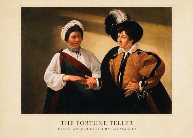 Michelangelo Merisi da Caravaggio The Fortune Teller III No6 - Póster