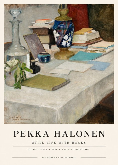 Pekka Halonen Still Life with Books No1 - Póster