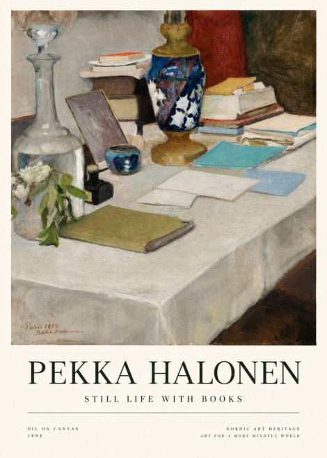 Pekka Halonen Still Life with Books No6 - Póster