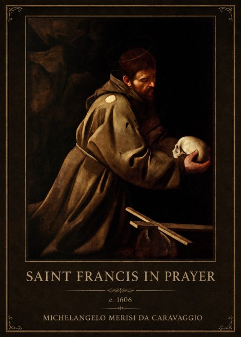 Michelangelo Merisi da Caravaggio Saint Francis in Prayer II No1 - Póster