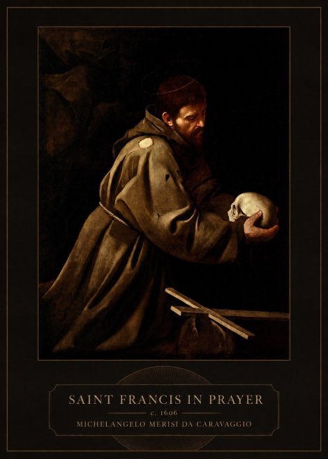 Michelangelo Merisi da Caravaggio Saint Francis in Prayer II No3 - Póster