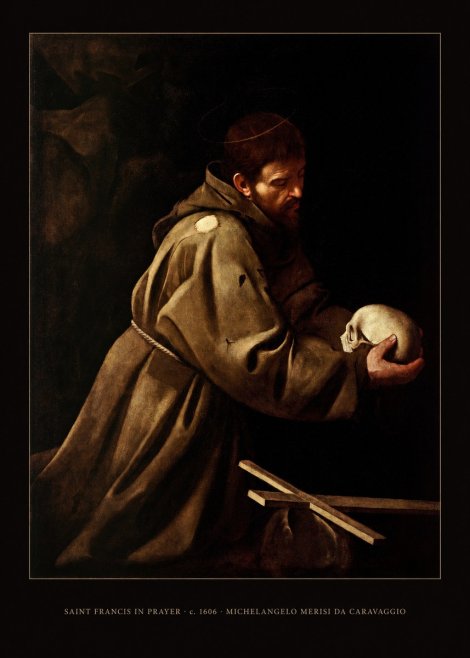 Michelangelo Merisi da Caravaggio Saint Francis in Prayer II No5 - Póster
