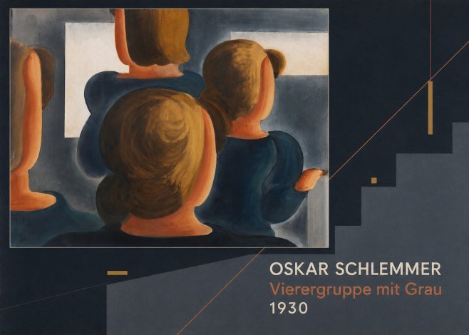 Oskar Schlemmer Vierergruppe Mit Grau No6 - Póster