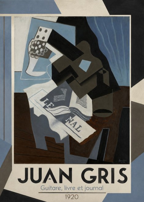 Juan Gris Guitare, Livre Et Journal No1 - Póster