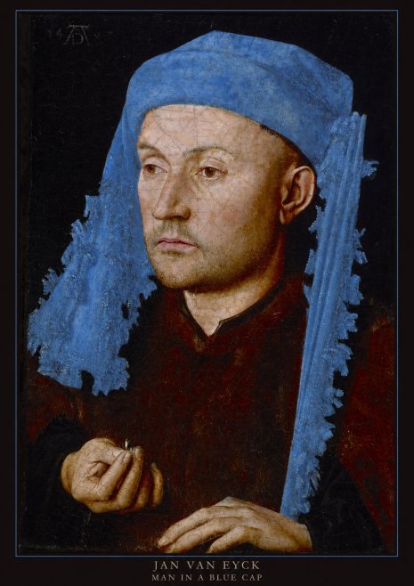 Jan van Eyck Man in a Blue Cap I No5 - Póster