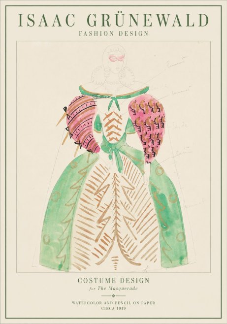 Isaac Grünewald Costume Design for the Masquerade No1 - Póster