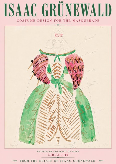 Isaac Grünewald Costume Design for the Masquerade No4 - Póster