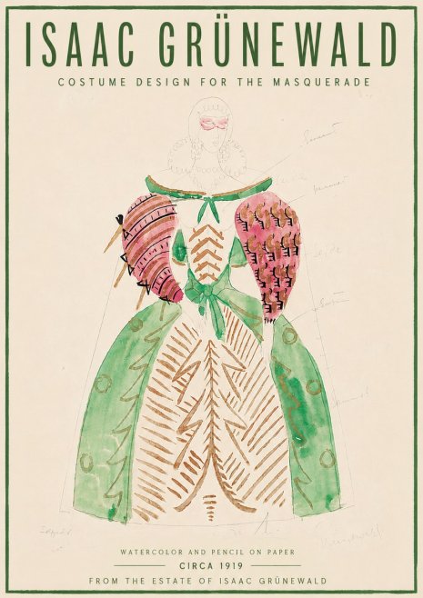 Isaac Grünewald Costume Design for the Masquerade No6 - Póster