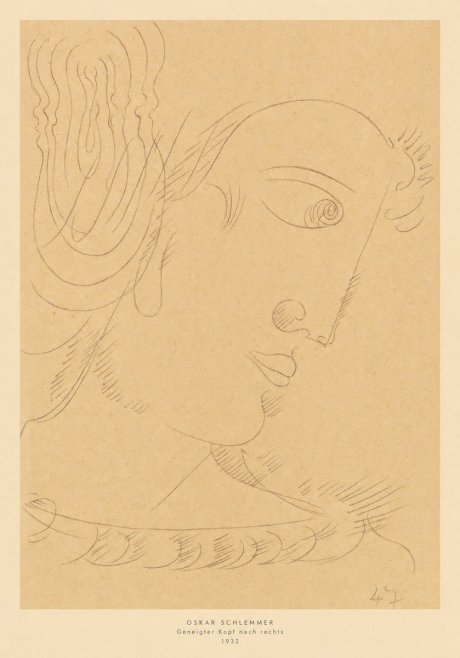 Oskar Schlemmer Geneigter Kopf Nach Rechts No5 - Póster