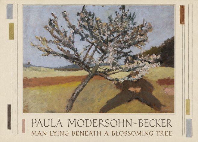 Paula Modersohn-Becker Man Lying Beneath a Blossoming Tree No3 - Póster