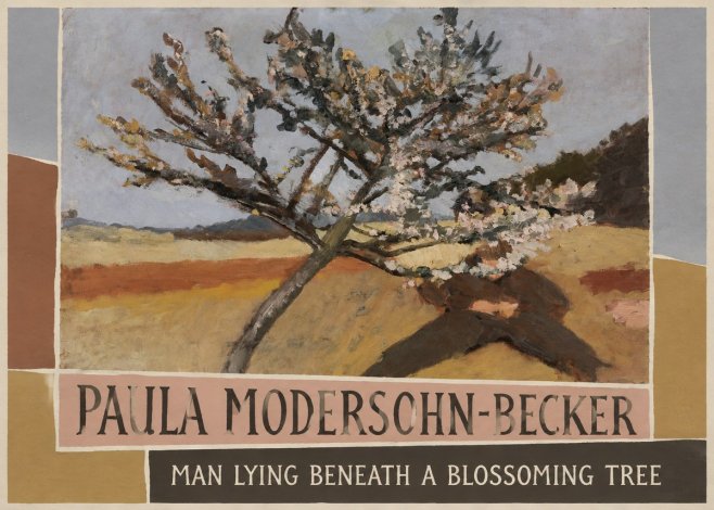 Paula Modersohn-Becker Man Lying Beneath a Blossoming Tree No4 - Póster