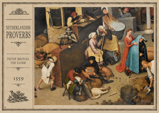Pieter Bruegel Netherlandish Proverbs VIII No2 - Póster