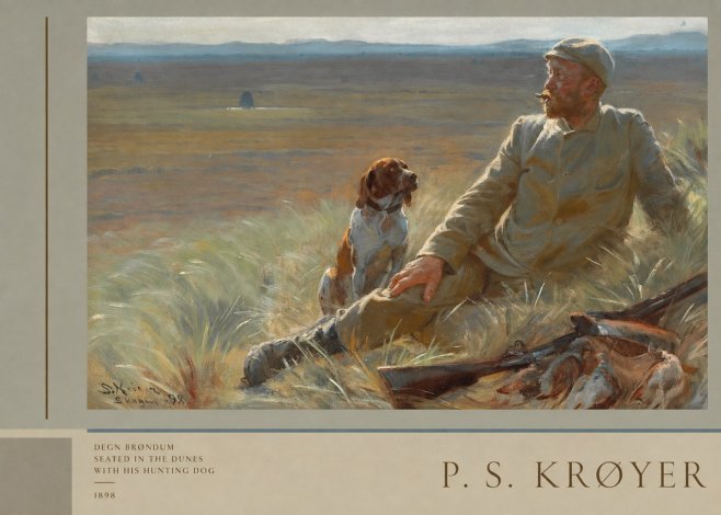 P.S. Krøyer Degn Brøndum Seated in the Dunes with His Hunting Dog No2 - Póster