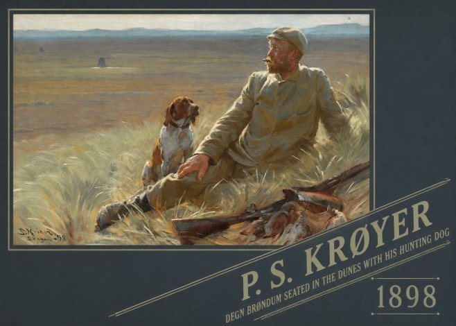 P.S. Krøyer Degn Brøndum Seated in the Dunes with His Hunting Dog No6 - Póster