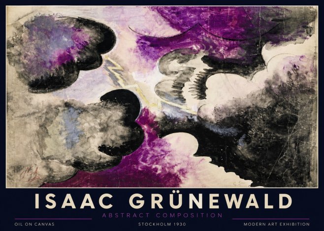 Isaac Grünewald Abstract Composition No3 - Póster