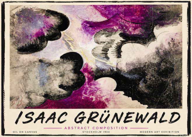 Isaac Grünewald Abstract Composition No5 - Póster
