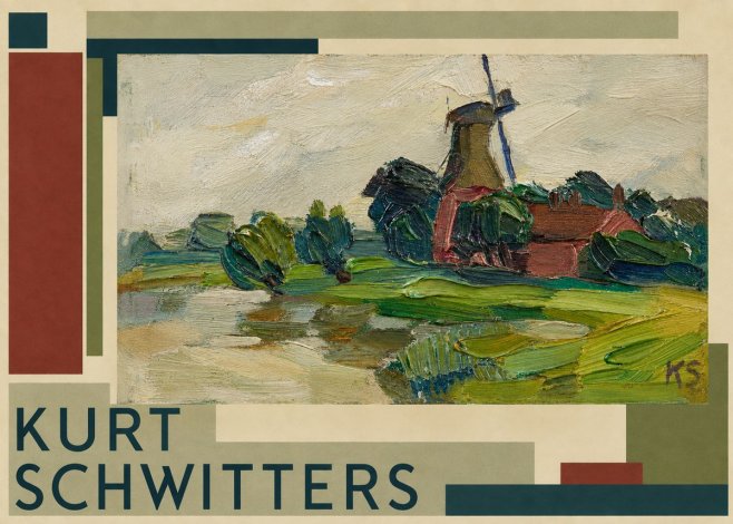 Kurt Schwitters Landscape with Windmill No2 - Póster