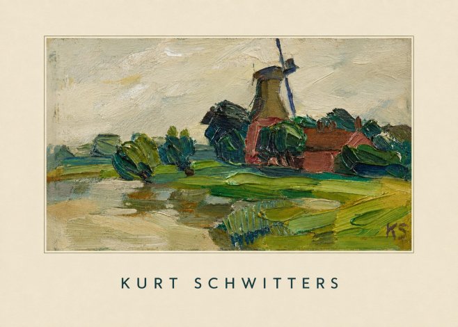 Kurt Schwitters Landscape with Windmill No5 - Póster