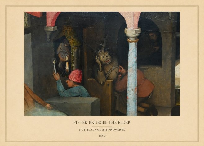 Pieter Bruegel Netherlandish Proverbs IX No5 - Póster