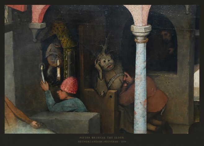 Pieter Bruegel Netherlandish Proverbs IX No6 - Póster