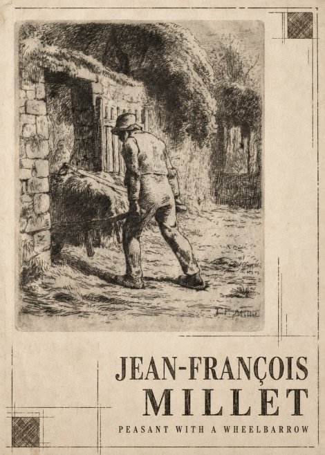 Jean-François Millet Peasant with a Wheelbarrow No3 - Póster