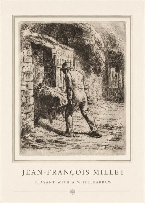 Jean-François Millet Peasant with a Wheelbarrow No4 - Póster