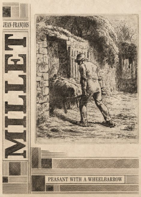 Jean-François Millet Peasant with a Wheelbarrow No5 - Póster