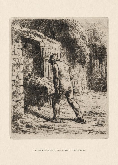 Jean-François Millet Peasant with a Wheelbarrow No6 - Póster