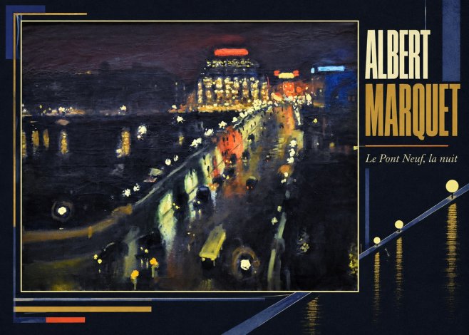 Albert Marquet Le Pont Neuf, La Nuit No5 - Póster