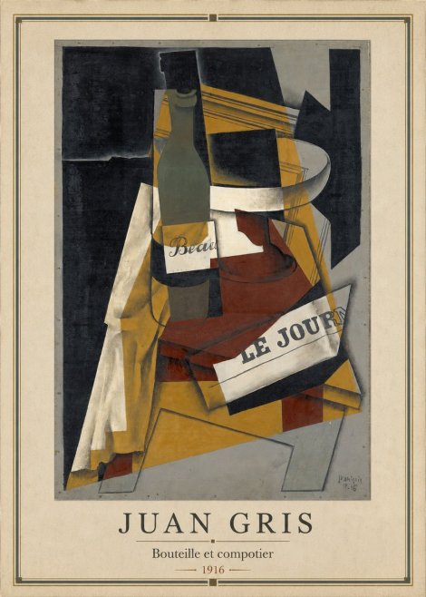 Juan Gris Bouteille Et Compotier No3 - Póster