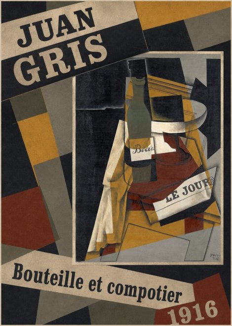Juan Gris Bouteille Et Compotier No4 - Póster
