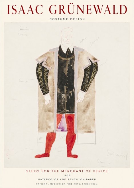 Isaac Grünewald Study for the Merchant of Venice No1 - Póster
