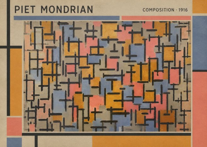 Piet Mondrian Composition No1 - Póster