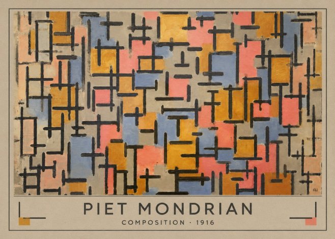 Piet Mondrian Composition No3 - Póster