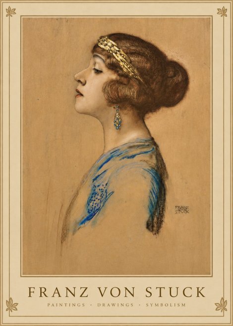 Franz von Stuck Head of a Girl No1 - Póster