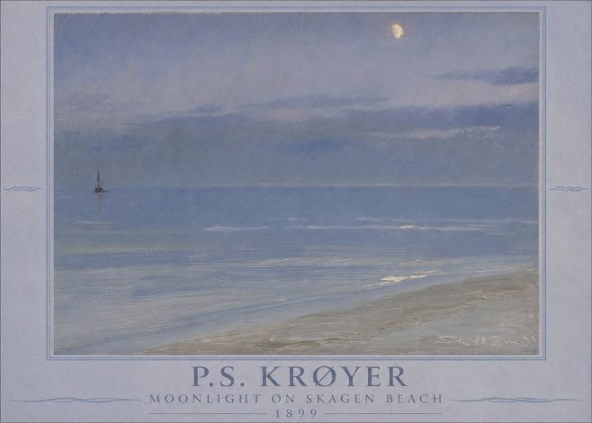 P.S. Krøyer Moonlight on Skagen Beach No1 - Póster