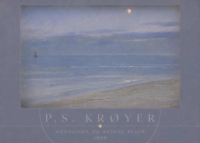 P.S. Krøyer Moonlight on Skagen Beach No3 - Póster