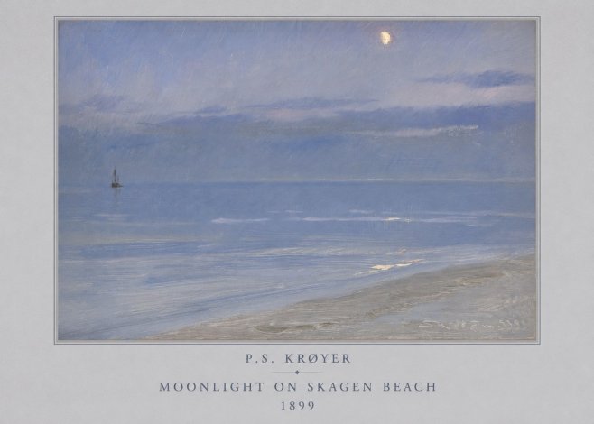 P.S. Krøyer Moonlight on Skagen Beach No4 - Póster